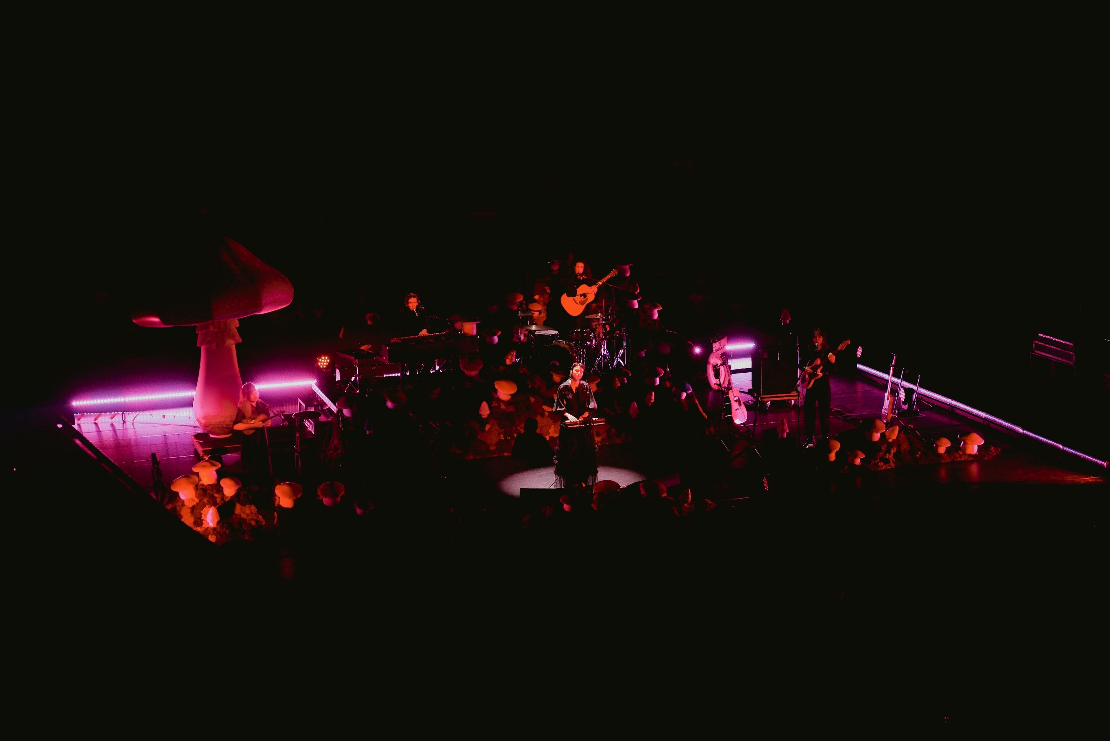 Pomme, Consolations Tour, Olympia, 2023, Scénographie, Light Design, champignons lumineux, lichen,